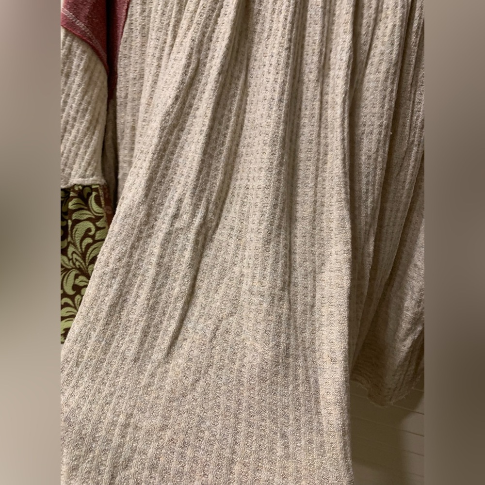 Altar’d State Waffle Knit Patchwork Boho Blouse - image 5